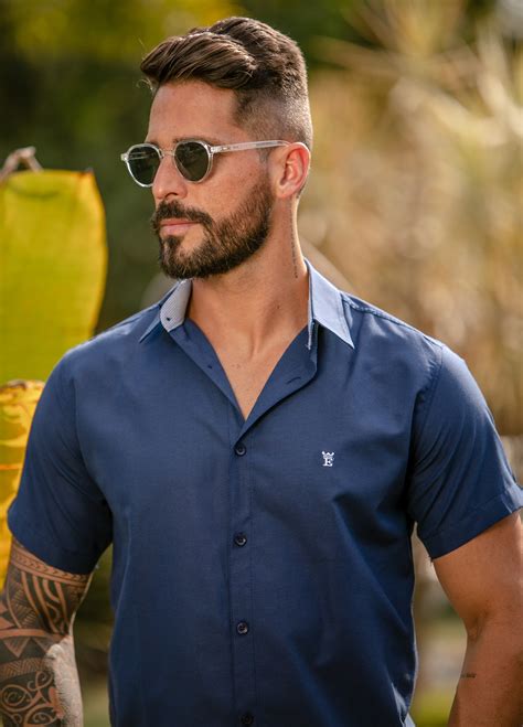 kit camisa social manga curta masculina